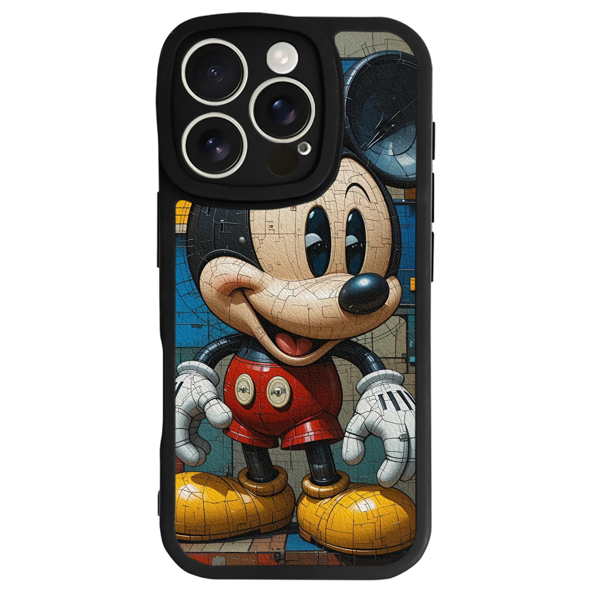 （画像用） ミッキーマウス Mickey Mouse 【iPhone 16シリーズ対応】シリコンスマホケース（レザー調） 材質：シリコン